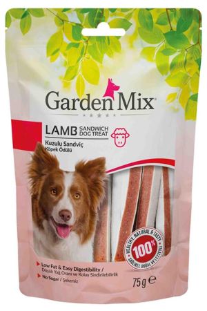 Garden Mix Kuzulu Sandviç Düşük Yağlı Şekersiz Köpek Ödül Maması 75 Gr