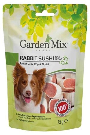 Garden Mix Tavşan Sushi Düşük Yağlı Şekersiz Köpek Ödül Maması 75 Gr