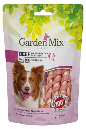 Garden Mix Dana Eti Sargılı Kemik Düşük Yağlı Şekersiz Stick Köpek Ödül Maması 75 Gr