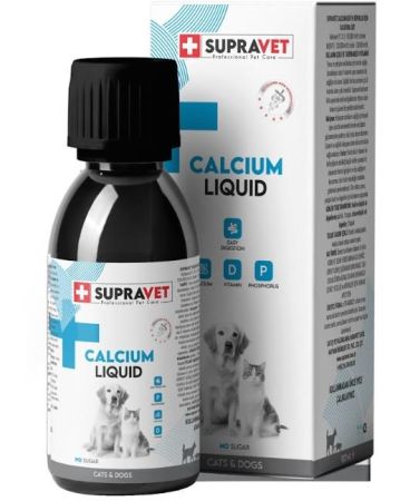 Supravet Calcium Kedi ve Köpekler için Sıvı Kalsiyum Damla 100 Ml