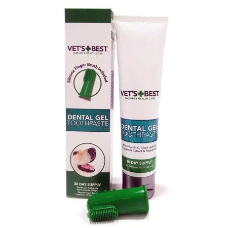 Vet's Best Aloe Vera ve Nane Özlü Köpek Diş Macunu 100 gr+ Silikon Parmak Diş Fırçası Hediye