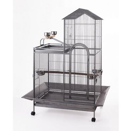 Qh Pet Cage Papağan Kafesi 93x69x160 Cm Gri