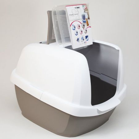 İmac Maddy Junior Üstü Açılır Kapalı Kedi Tuvaleti Gri 57x43x41 Cm