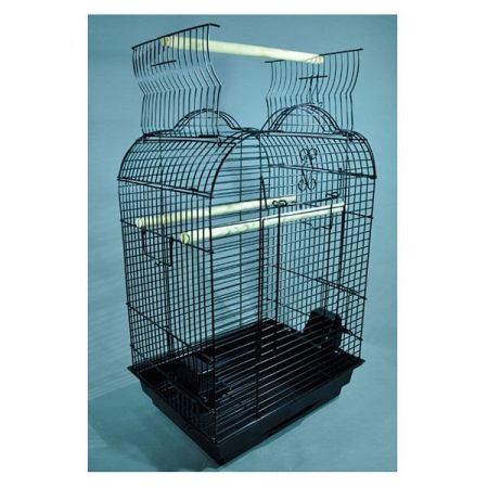 Euro Gold Pet Açılır Çatılı Papağan Kuş Kafesi Siyah 47x36x70 Cm