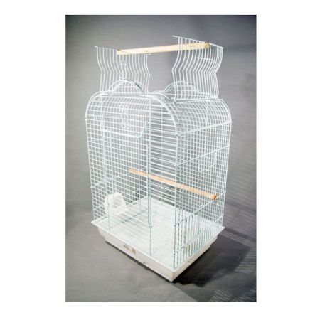 Euro Gold Pet Açılır Çatılı Papağan Kuş Kafesi Beyaz 47x36x70 Cm