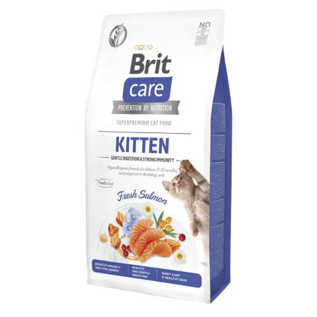 Brit Care Gentle Digestion & Strong Immunity Tahılsız Somonlu Yavru Kedi Maması 2 kg