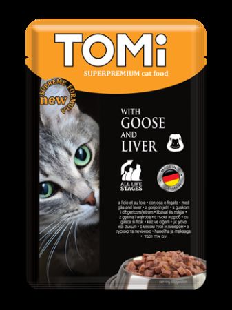 Tomi Pouch Kazlı ve Ciğerli Yetişkin Kedi Konservesi 100 Gr