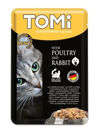 Tomi Pouch Tavşanlı ve Kanatlı Yetişkin Kedi Konservesi 100 Gr