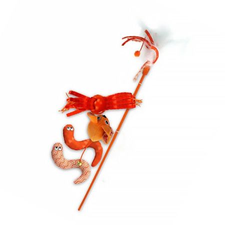 Afp Modern Cat 5 Oyuncaklı Peluş Kedi Oltası Turuncu