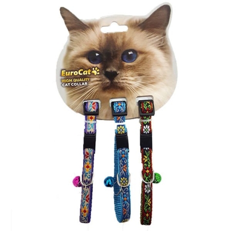 Euro Cat Kedi Boyun Tasması Çiçek Desenli 10 Mm 28 Cm 3 Adet