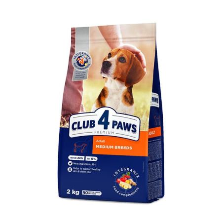 Club4Paws Premium Medium Breed Tavuklu Orta Irk Yetişkin Köpek Maması 2 Kg