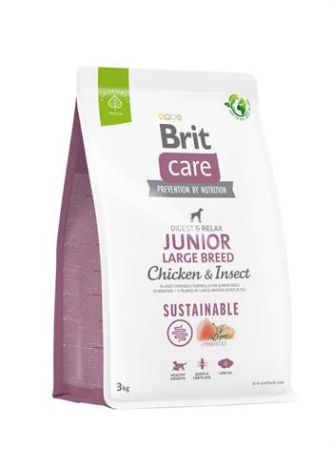 Brit Care Sustainable Junior Large Breed Böcek ve Tavuklu Büyük Irk Yavru Köpek Maması 3 Kg