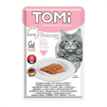 Tomi Pouch Dana Etli Kısırlaştırılmış Yetişkin Kedi Konservesi 85 gr