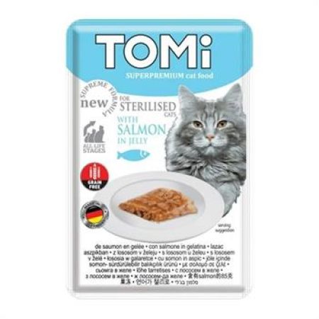 Tomi Pouch Somonlu Kısırlaştırılmış Yetişkin Kedi Konservesi 85 gr