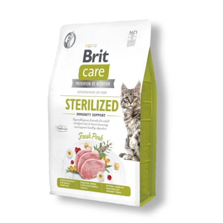Brit Care Immunity Support Tahılsız Domuzlu ve Prebiotik İçerikli Kısırlaştırılmış Kedi Maması 2 kg