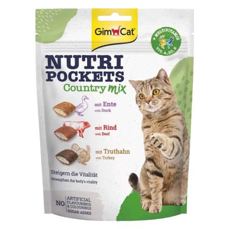 GimCat NutriPockets Country Mix Multivitaminli Kedi Ödül Maması 150 gr