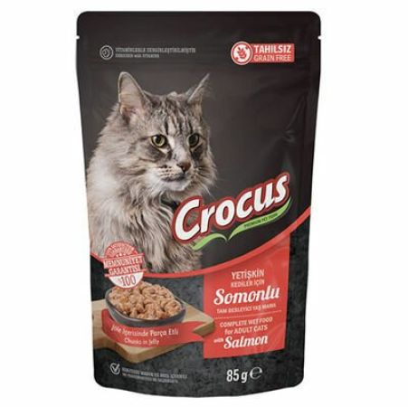 Crocus Pouch Tahılsız Somonlu Jöleli Kedi Yaş Maması 85gr