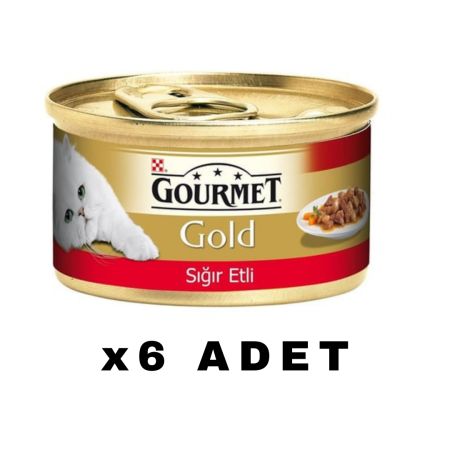 Gourmet Gold Parça Sığır Etli Kedi Konservesi 85 Gr x 6 ADET