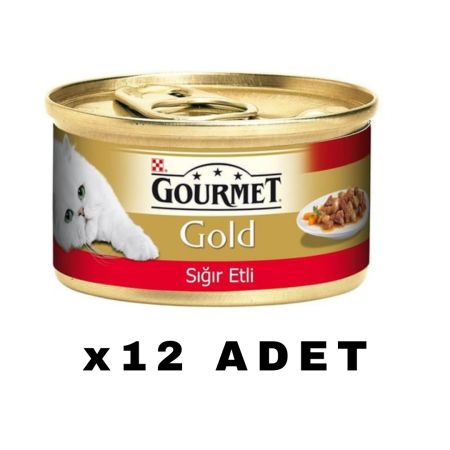 Gourmet Gold Parça Sığır Etli Kedi Konservesi 85 Gr x 12 ADET