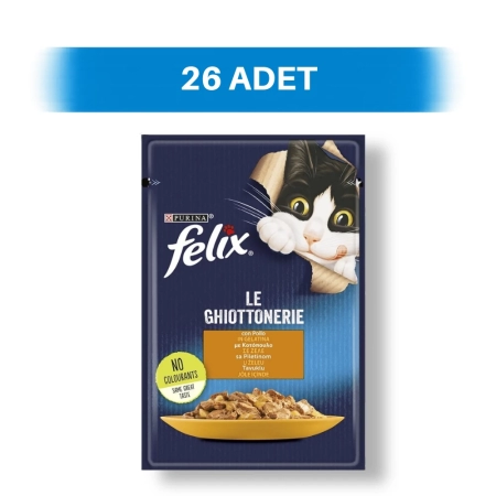 Felix Tavuk Etli Pouch Yetişkin Kedi Yaş Maması 26 x 85 gr