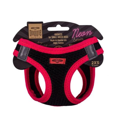 Doggie Havalı Dokuma Neon Küçük Irk Köpek Göğüs Tasması Xxsmall Pembe 26-30 Cm