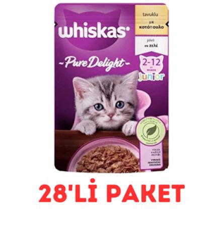 Whiskas Pure Delight Tavuklu Yavru Kedi Maması 85 Gr 28'Lİ PAKET