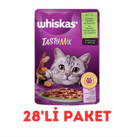 Whiskas Tasty Mix Kuzulu Tavuklu Ve Havuçlu Yaş Kedi Maması 85 Gr 28'Lİ PAKET