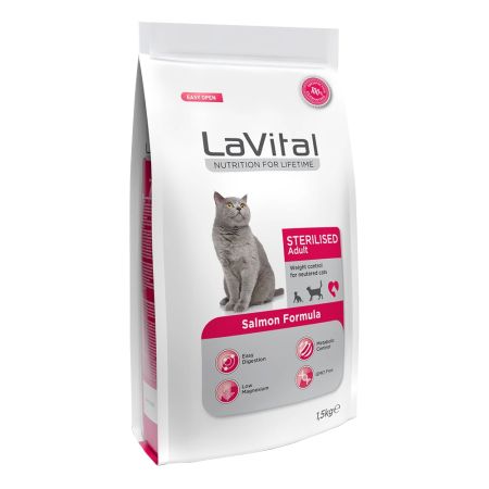 LaVital Somonlu Kısırlaştırılmış Yetişkin Kedi Maması 1,5 kg