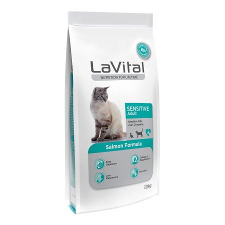 LaVital Sensitive Somonlu Yetişkin Kedi Maması 12 kg