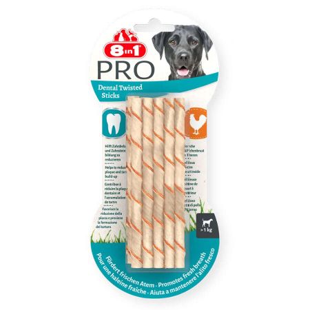 8in1 Delights Pro Dental 10'lu Tavuklu Diş Sağlığı için Köpek Ödül Çubuğu 55 gr