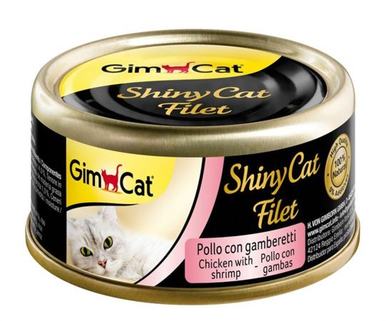 GimCat Shinycat Fileto Kedi Maması Tavuk Karides 70 gr (24 Adet)