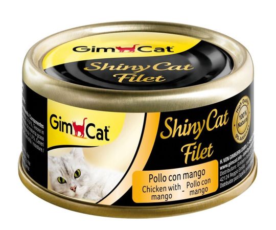 GimCat Shinycat Fileto Kedi Maması Tavuk Mango 70 gr (24 Adet)