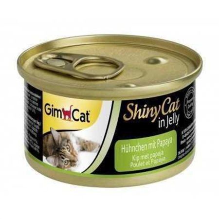 GimCat Shinycat Konserve Kedi Maması Tavuklu Papayalı 70 Gr (24 Adet) 