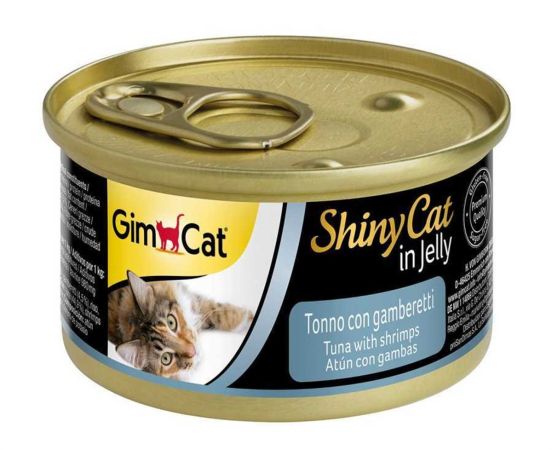 GimCat Shinycat Konserve Kedi Maması Tuna Balıklı Karidesli 70 Gr (24 Adet)