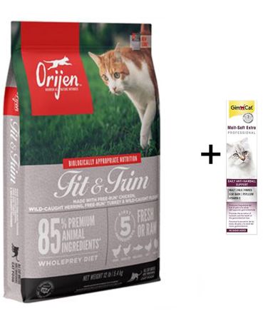 Orijen Fit-Trim Tahılsız Kilo Kontrolü İçin Diyet Kedi Maması 5,4 Kg + (Gimcat Malt Extra 100 g)