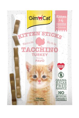 Gimcat Sticks Kitten Hindili Yavru Kalsiyum Kedi Ödül Çubukları 3 Parça (9 Gr)