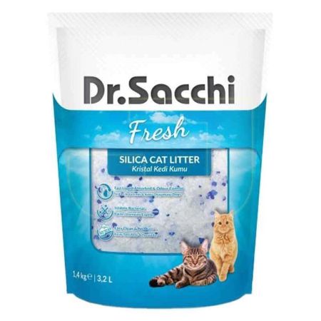 Dr.Sacchi Fresh Silica Doğal Tozsuz Kristal Kedi Kumu 3,2 x14 Lt