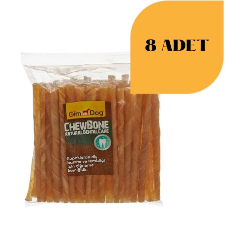 Gimdog Naturel Burgu Çubuk Köpek Ödülü (50Li Paket 5-6 Gr) 8 Adet