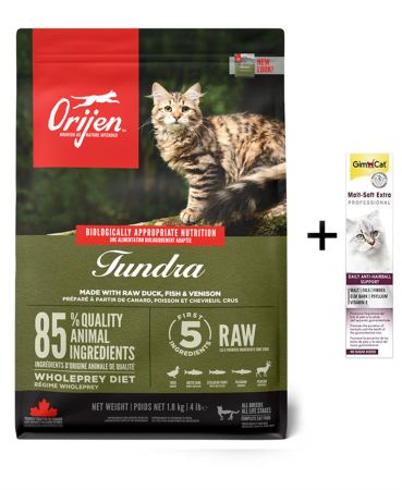 Orijen Tundra Tahılsız Kedi Maması 1,8 kg + (Gimcat Malt Extra 100 g)