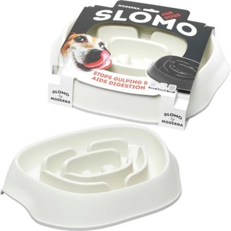 Slomo Yavaş Yeme Köpek Mama Kabı 950 ml Beyaz