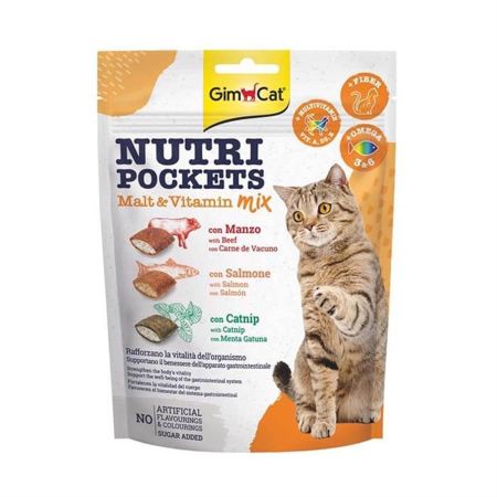GimCat Nutri Pockets Malt Vitamin Mix Kedi Ödülü  10 x 150 gr