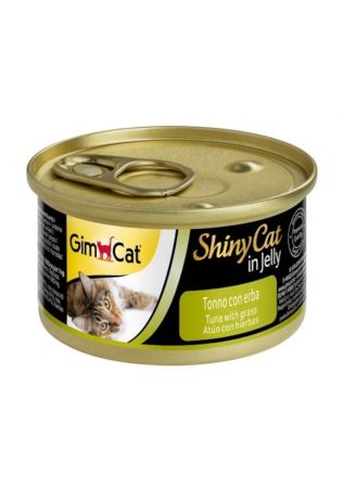 GimCat Shinycat Konserve  Kedi Maması Tuna Balıklı Çimenli 70 Gr (24 Adet)