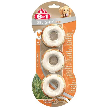 8in1 Delights Tavuklu Halka Köpek Kemiği 119 gr 3 Adet