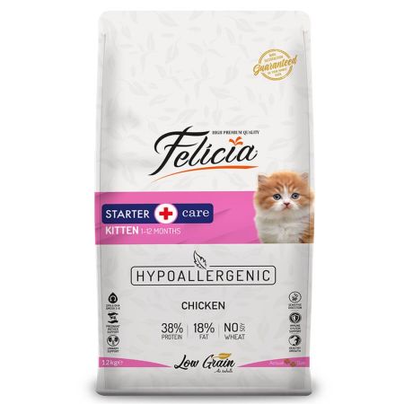 Felicia Tavuklu Az Tahıllı HypoAllergenic Yavru Kedi Maması  12 Kg