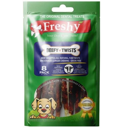 Freshy Beefy Twist Biftek Sarılı Burgu Çubuk Köpek Ödülü  10 Adet