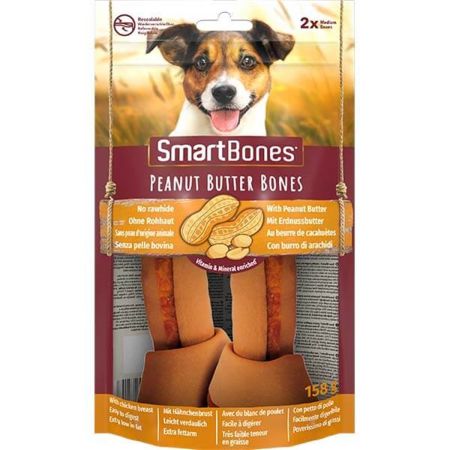 Smart Bones Medium Peanut Butter Fıstık Ezmeli Orta Irk Köpek Ödülü  2 Adet