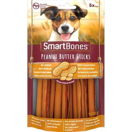 Smart Bones Peanut Butter Stick Fıstık Ezmeli Köpek Ödülü  5 Adet