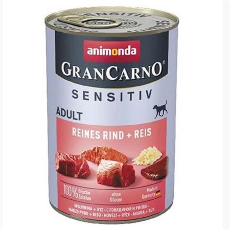 Animonda Gran Carno Sensitive Sığırlı ve Pirinçli Yetişkin Köpek Konservesi 400 Gr