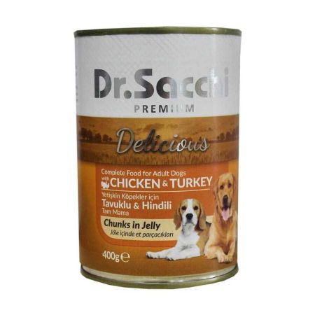 Dr. Sacchi Delicious Tavuk ve Hindi Etli Köpek Konservesi  400 gr