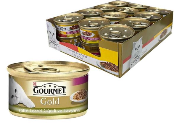 Purina Gourmet Gold Ciğerli ve Tavşanlı Kedi Konservesi  85 gr (24 Adet)